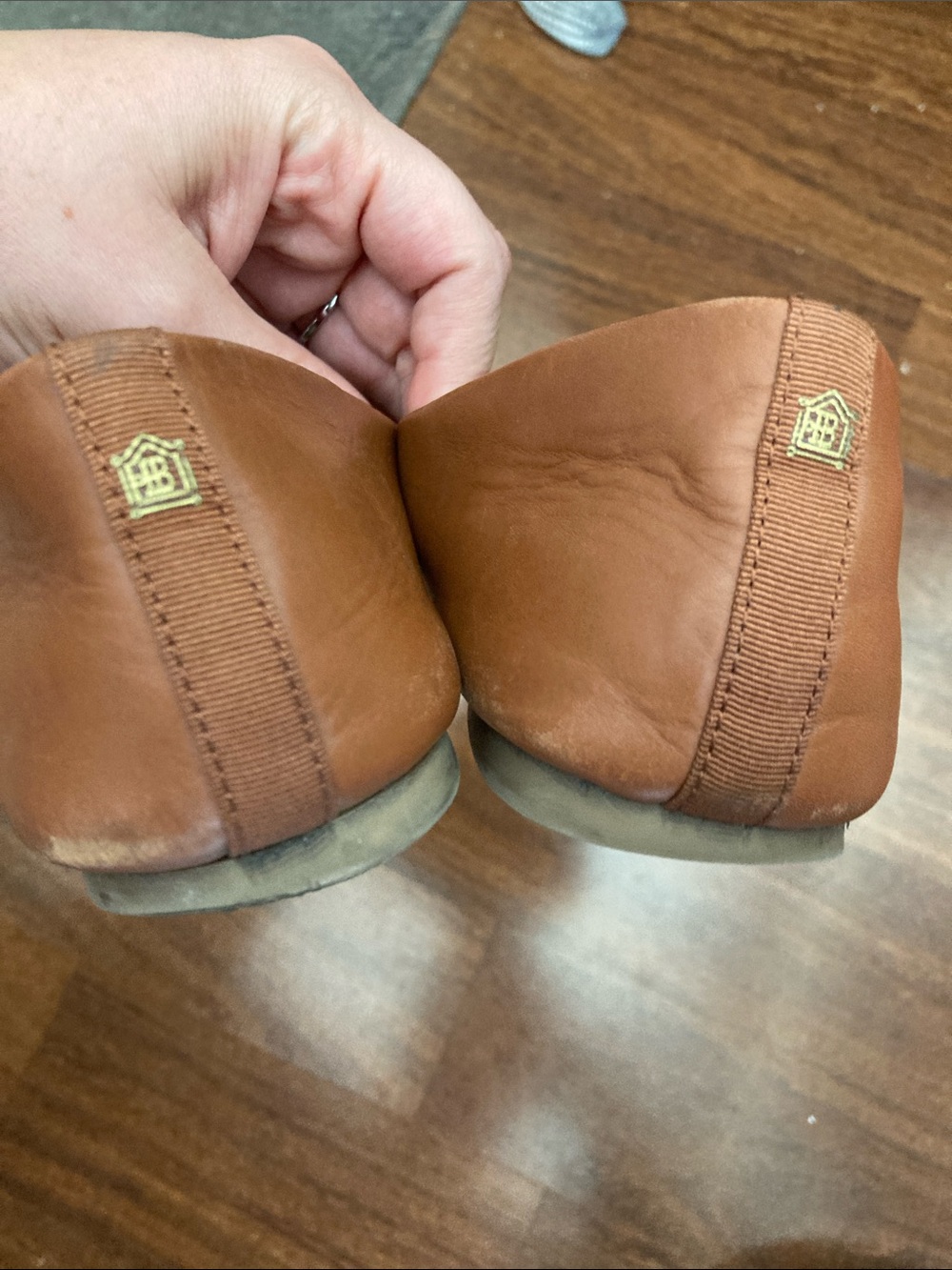 Birdies Cognac Brown Leather Slip-On Loafers Sz 7 - Picture 5 of 8